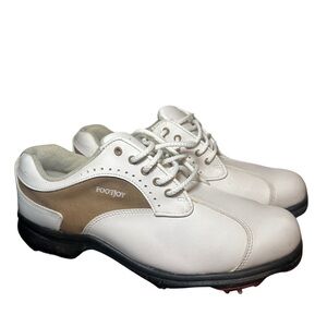 FootJoy Women’s GreenJoys Golf Shoes White/Tan‎ Size 7.5 M – EUC